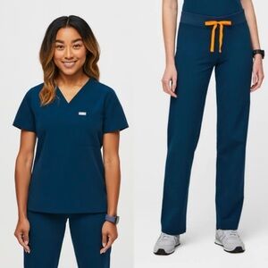 Women's ‘Deep Reef’ Blue Scrub Set